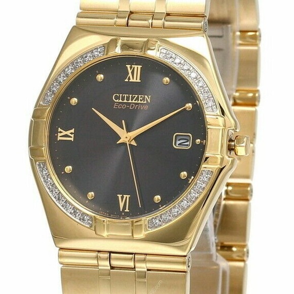 Citizen Other - **HP** Citizen Unisex Eco-Drive Elektra Black Dial Diamond BM0722-57E